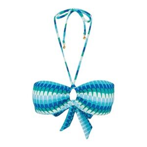 TRINA TURK SWIM Women's Moonray Ring Halter Bandeau Swim Top SZ 14